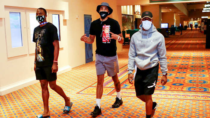 Jayson Tatum and Kemba Walker in NBA bubble